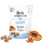 Полувлажен снакс за кучета Brit Care Dog Functional Snack Light Rabbit със заешко месо , подпомага контрола на теглото, обогатен с папая, без зърнени култури и картофи